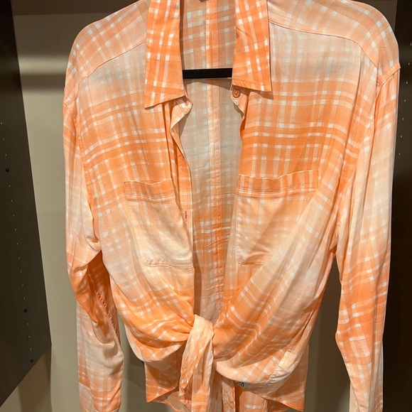 Alpine Design Orange Plaid Women's Top - Picture 4 of 4